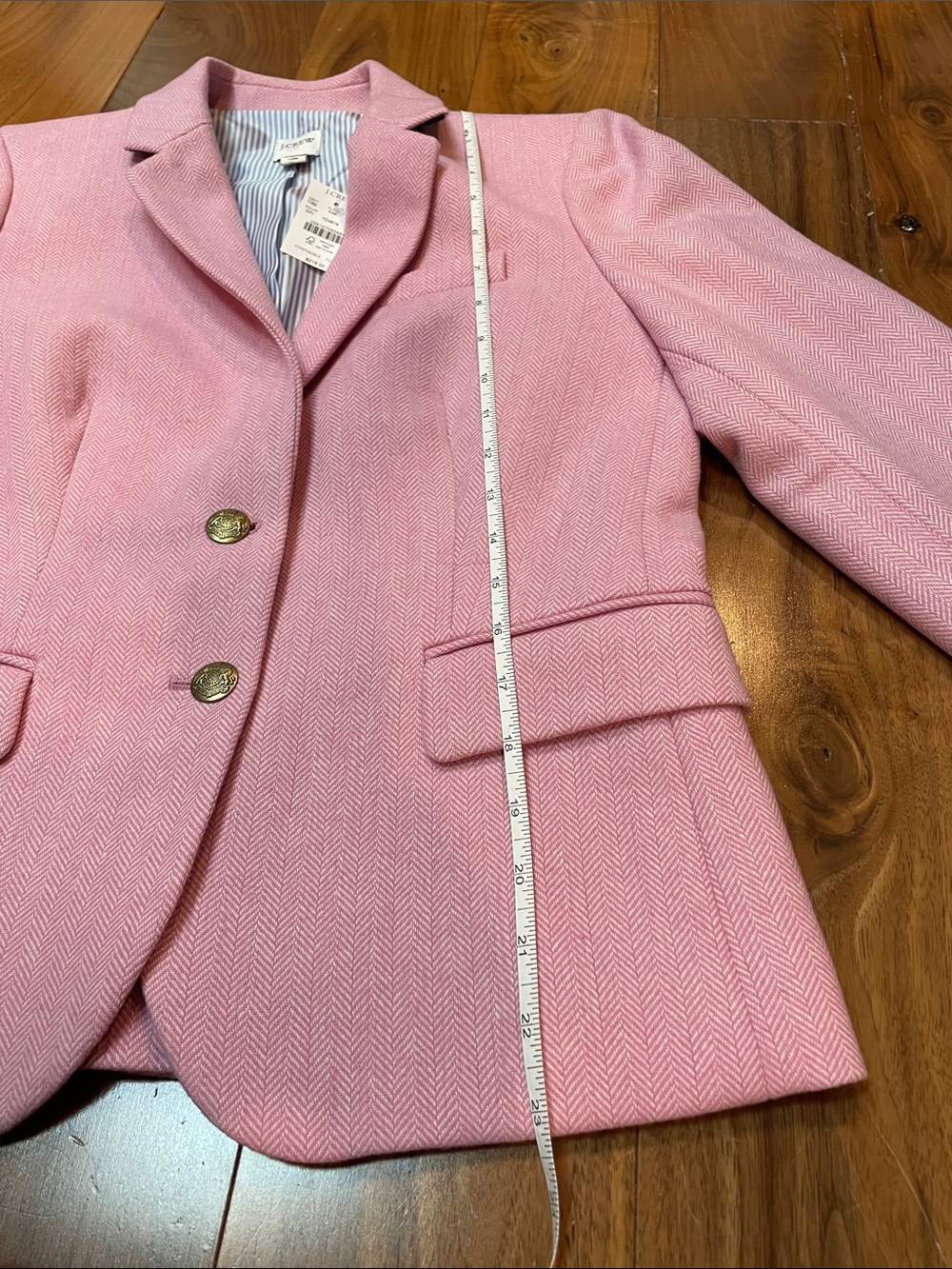 J. Crew Factory Schoolboy Pink Tailored Blazer with Gold Buttons size 6 NWT - Picture 8 of 8